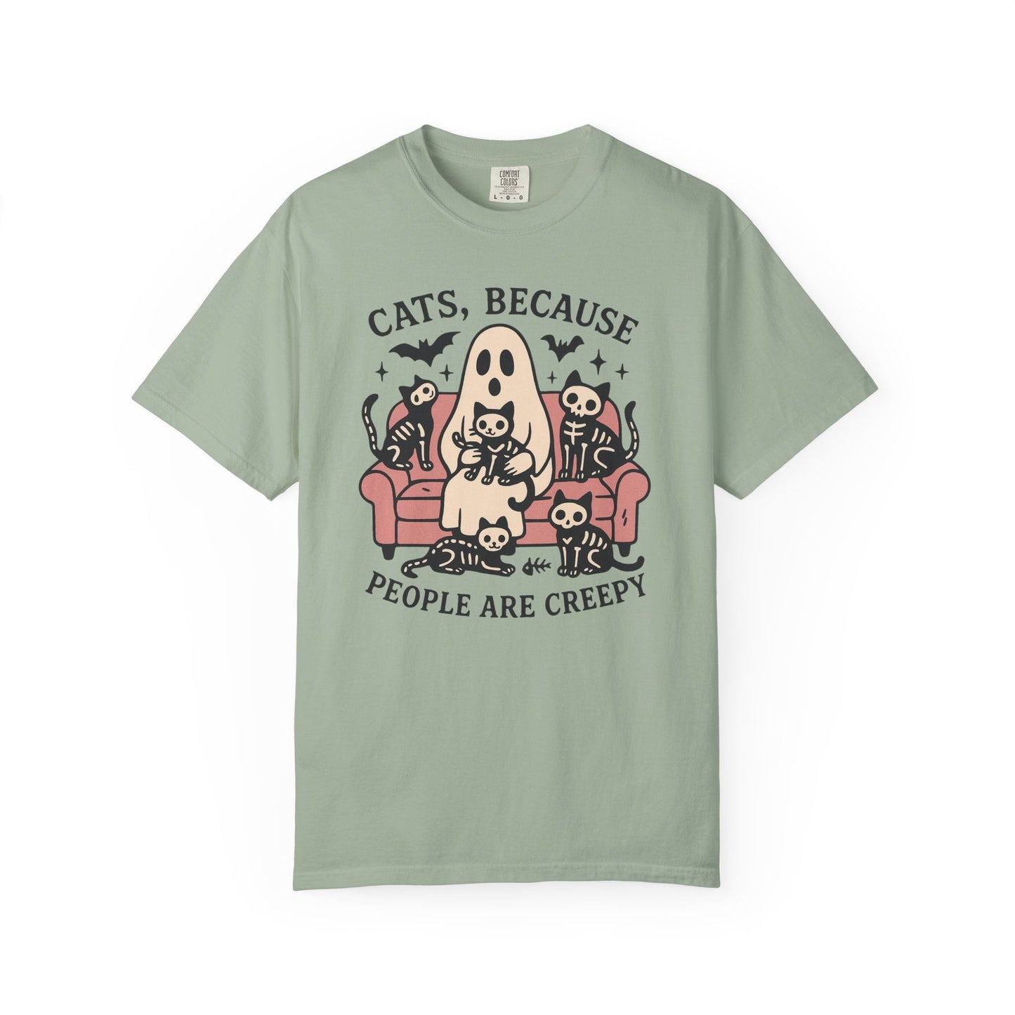 Cats Because People Are Creepy, Funny Cat, Unisex T-shirt, Halloween Shirt, Cat Lover, Haunted Ghost Tee, Spooky Shirt, Halloween Costume