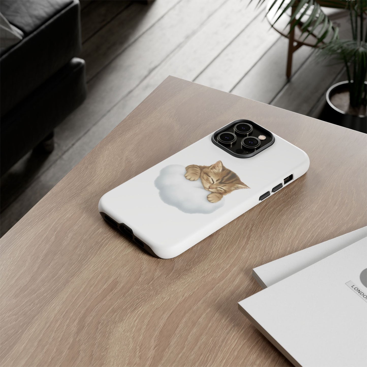 Kitten on Clouds Tough Phone Case | Shockproof Protective Phone Case