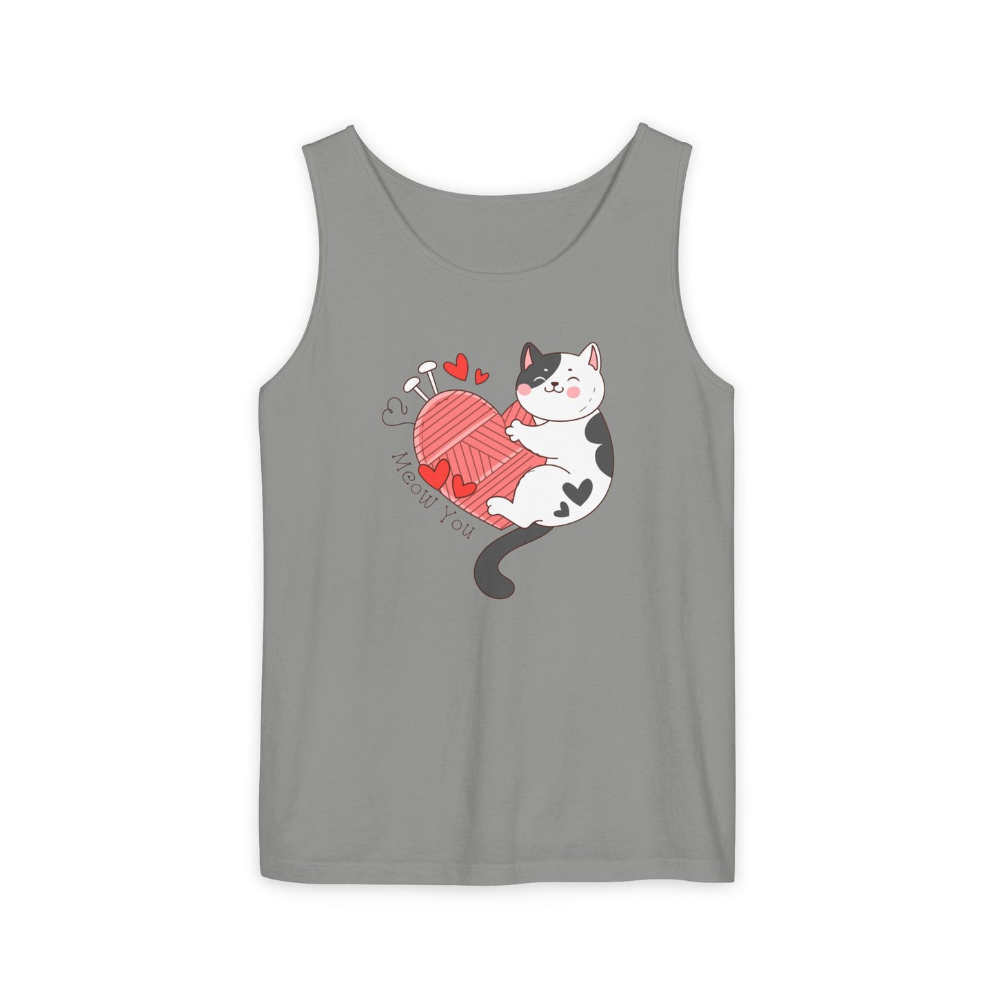 Meow You Bi-Color Cat Valentine Tank Top | Cat Couple Love