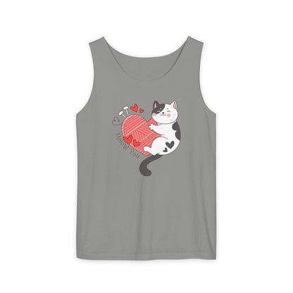Meow You Bi-Color Cat Valentine Tank Top | Cat Couple Love
