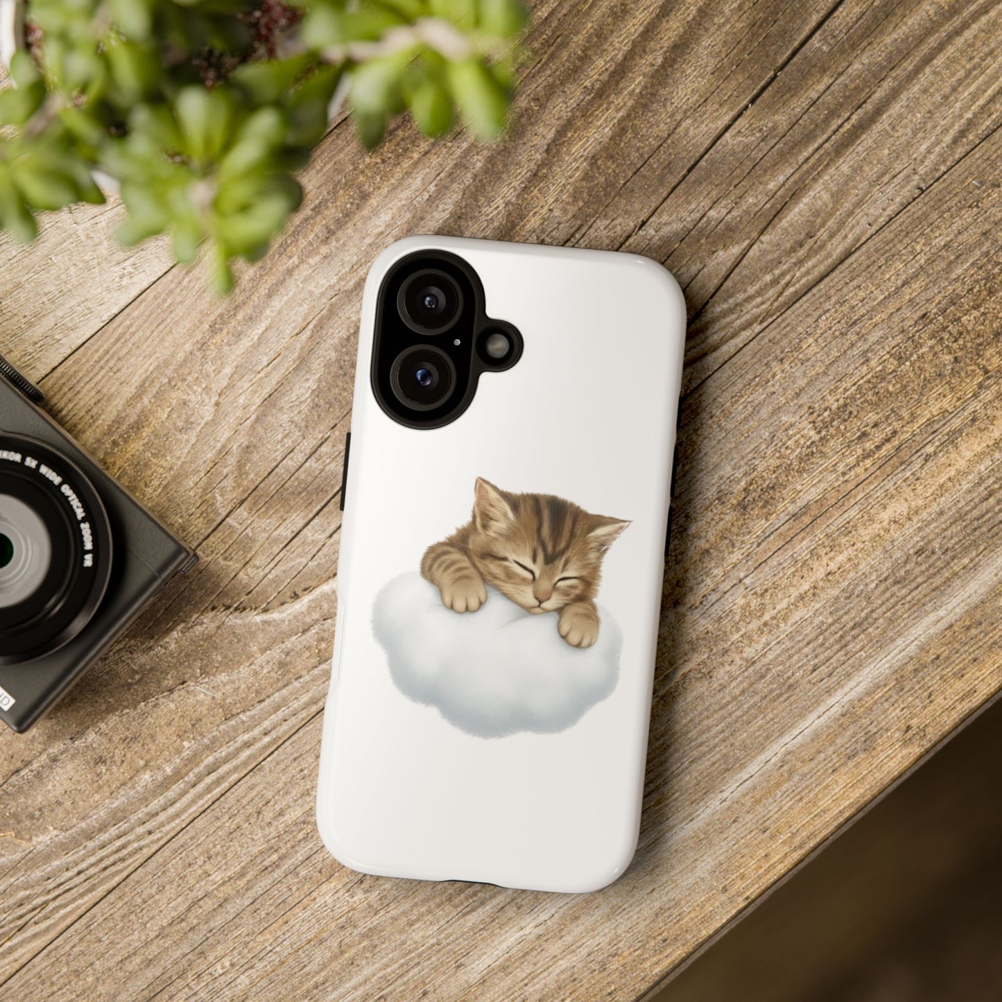 Kitten on Clouds Tough Phone Case | Shockproof Protective Phone Case