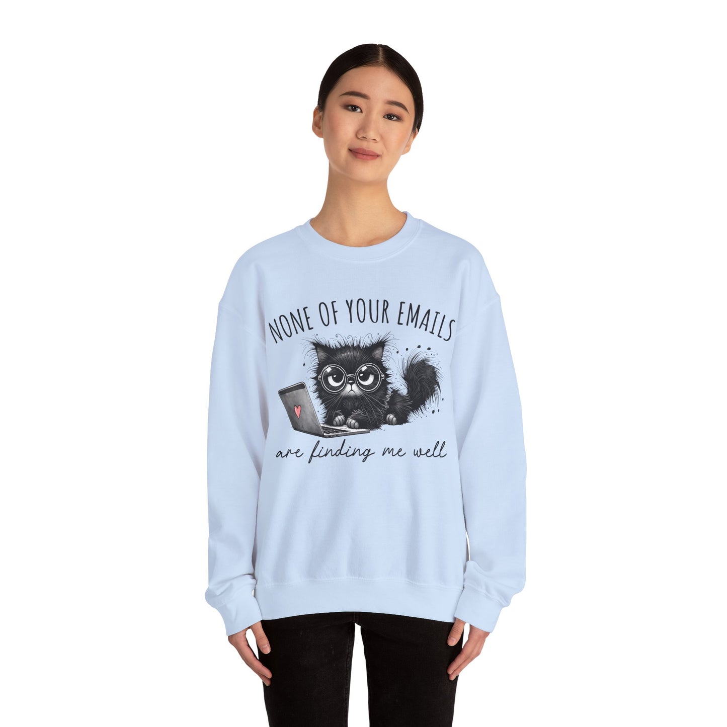 Funny Cat Unisex Sweatshirt, Corporate Humor Gift for Colleague or Boss, Crewneck Jumper, Office Cat Lover Present, Cat Lady Work Apparel