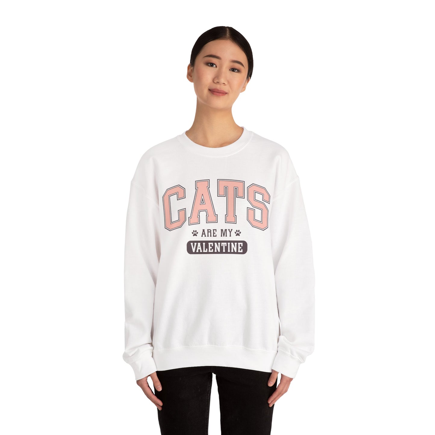 Cats Are My Valentine, Funny, Trendy Valentines, Hearts Day, Retro, Fur Parent, Introverts Gift, Oversized, Lounge Wear, Homebody Sweatshirt