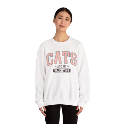 Cats Are My Valentine, Funny, Trendy Valentines, Hearts Day, Retro, Fur Parent, Introverts Gift, Oversized, Lounge Wear, Homebody Sweatshirt