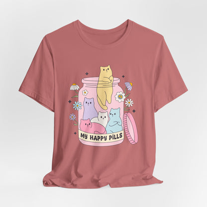 Mental Health Cats TShirt, My Happy Cat Pills, Cute Cat Lover Tee, Mental Health Awareness Shirt, Positive Vibes, Quirky, Self Care Clothing