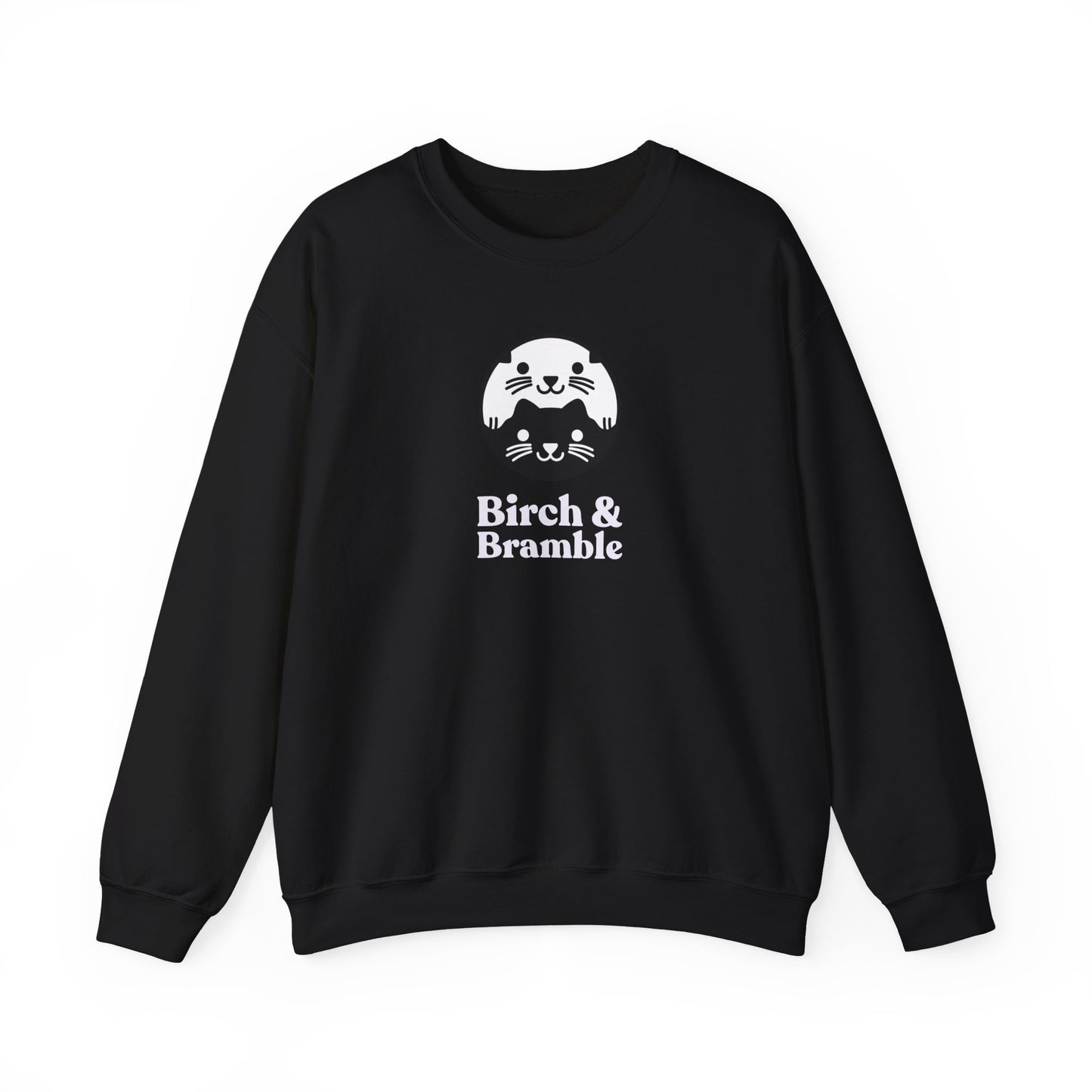 Black & White Cat Logo Sweatshirt — Birch & Bramble Cozy Crewneck