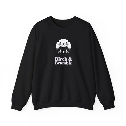 Black & White Cat Logo Sweatshirt — Birch & Bramble Cozy Crewneck