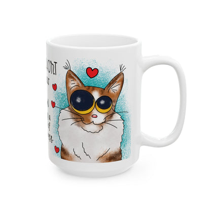 Hug Your Meow Ceramic Mug, Cat Lovers Gift, Coffee Cup, Funny Tea Cup, Pet Owner Present, Colleagues and Friends Gift, Cat Dad, Mom