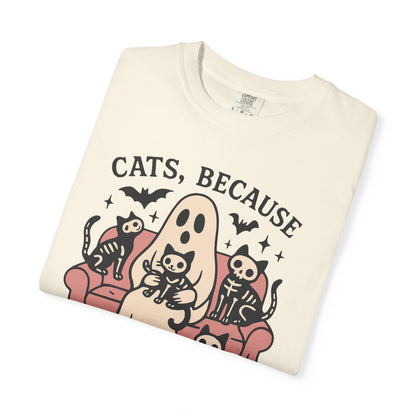 Cats Because People Are Creepy, Funny Cat, Unisex T-shirt, Halloween Shirt, Cat Lover, Haunted Ghost Tee, Spooky Shirt, Halloween Costume