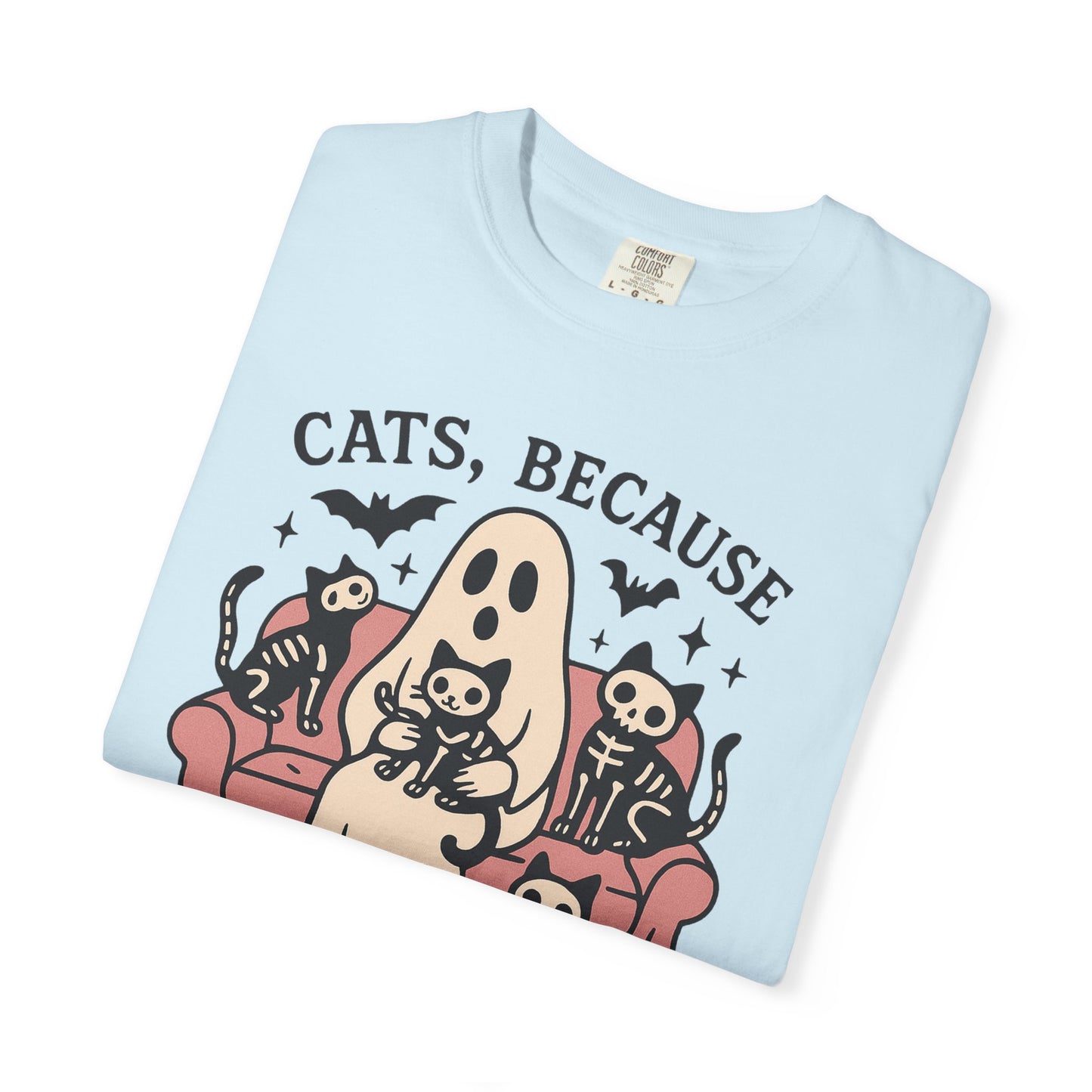 Cats Because People Are Creepy, Funny Cat, Unisex T-shirt, Halloween Shirt, Cat Lover, Haunted Ghost Tee, Spooky Shirt, Halloween Costume