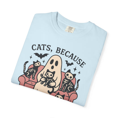 Cats Because People Are Creepy, Funny Cat, Unisex T-shirt, Halloween Shirt, Cat Lover, Haunted Ghost Tee, Spooky Shirt, Halloween Costume