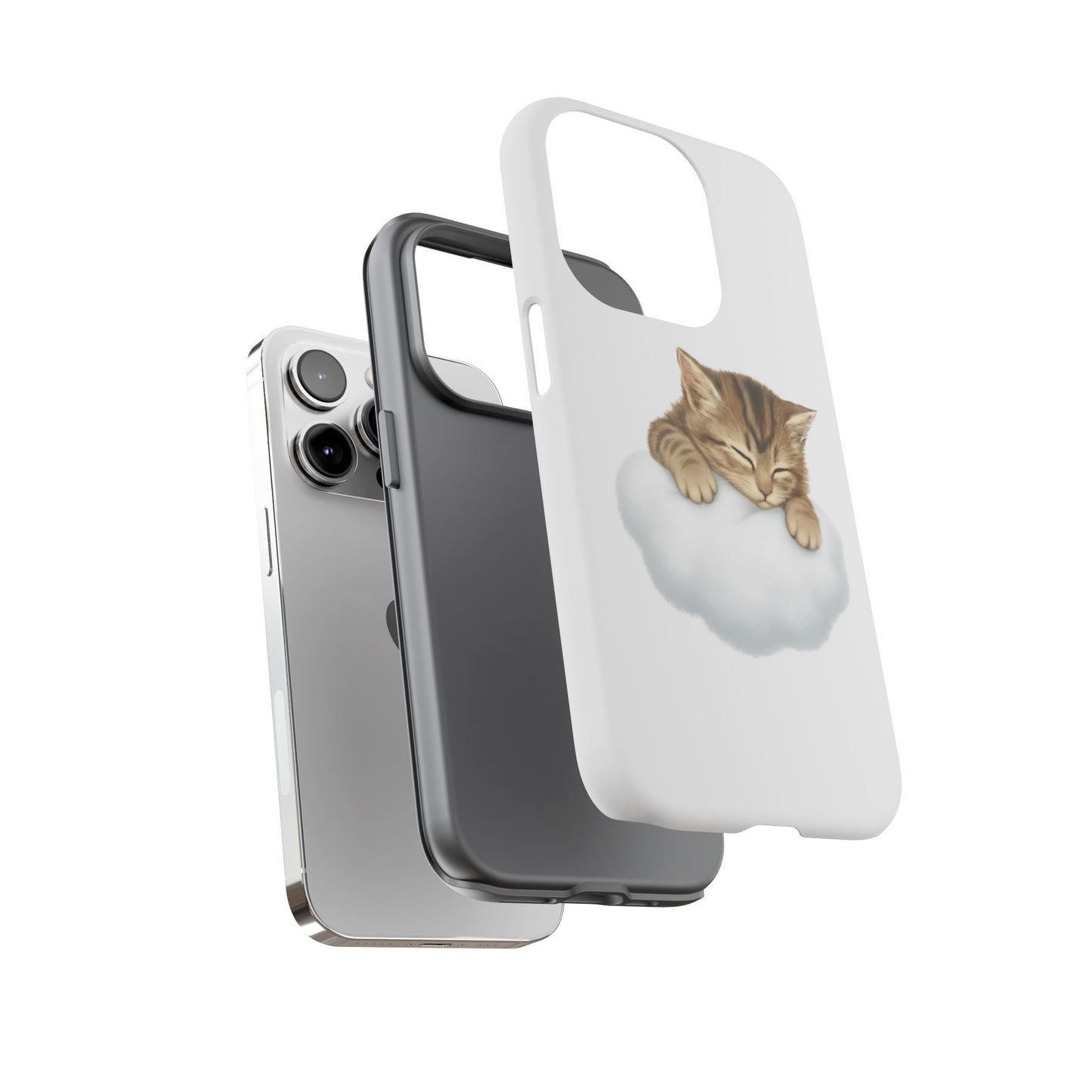 Kitten on Clouds Tough Phone Case | Shockproof Protective Phone Case