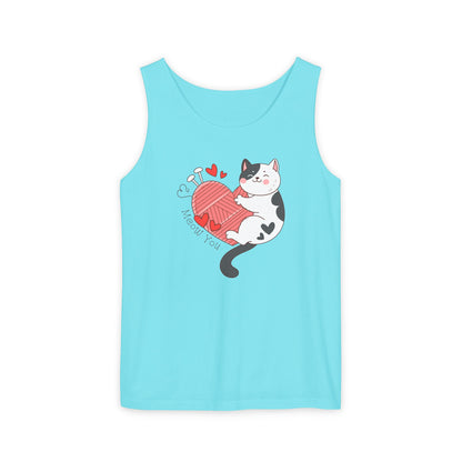 Meow You Bi-Color Cat Valentine Tank Top | Cat Couple Love