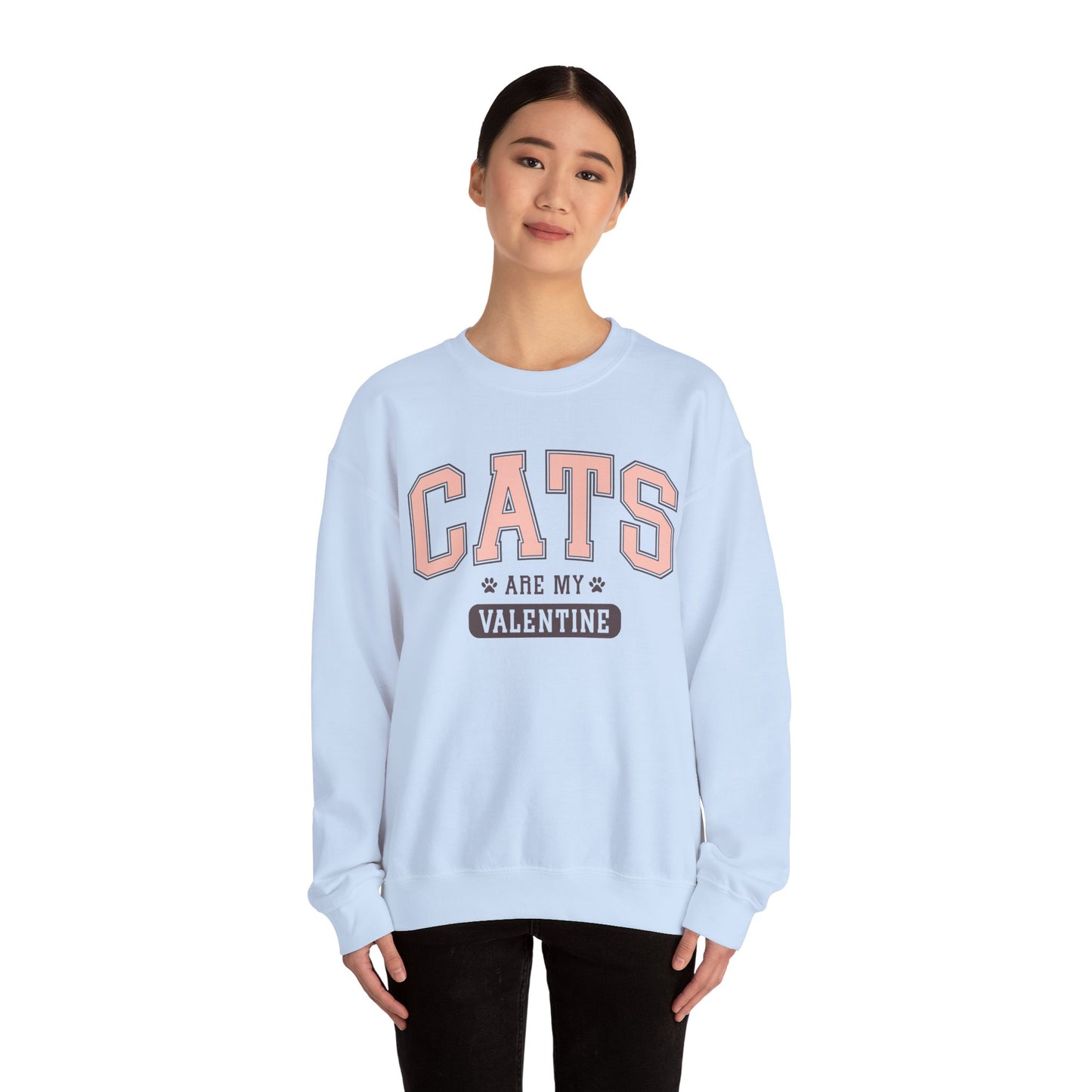Cats Are My Valentine, Funny, Trendy Valentines, Hearts Day, Retro, Fur Parent, Introverts Gift, Oversized, Lounge Wear, Homebody Sweatshirt