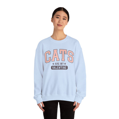 Cats Are My Valentine, Funny, Trendy Valentines, Hearts Day, Retro, Fur Parent, Introverts Gift, Oversized, Lounge Wear, Homebody Sweatshirt