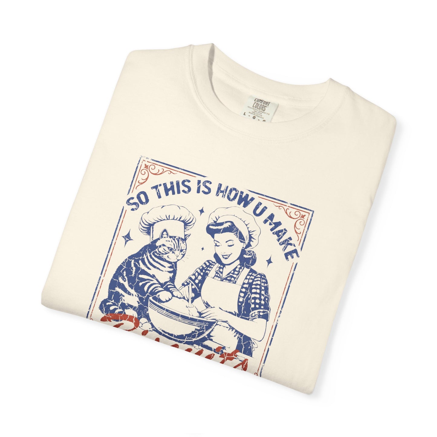 Retro Baking Cat Shirt | Vintage Kitchen Humor, Cat Kneading Tee