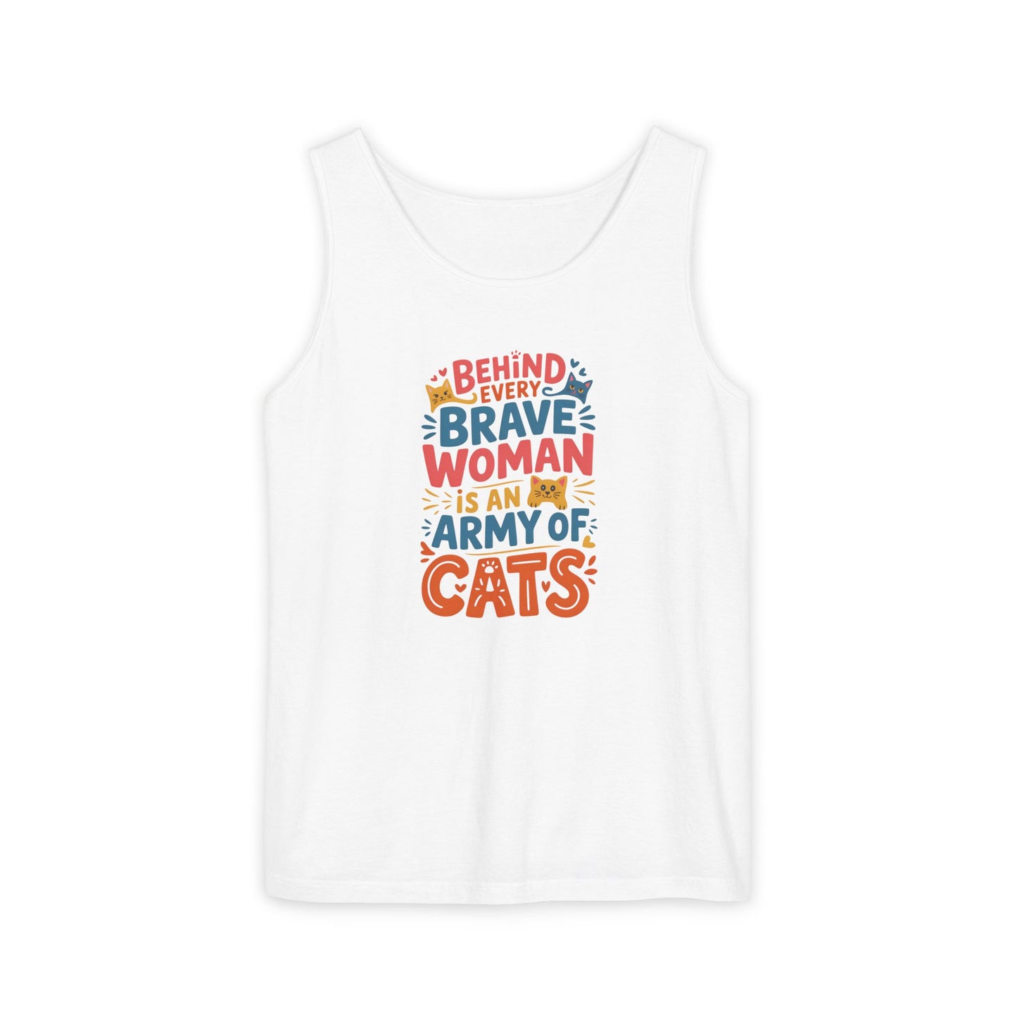 Behind Every Brave Woman Is An Army Of Cats Tank Top | Cat Lover Gift