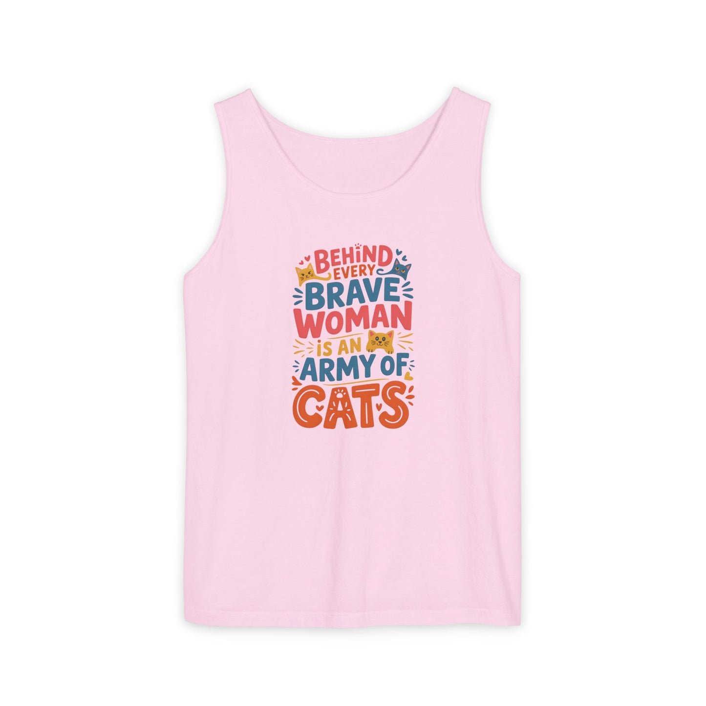 Behind Every Brave Woman Is An Army Of Cats Tank Top | Cat Lover Gift