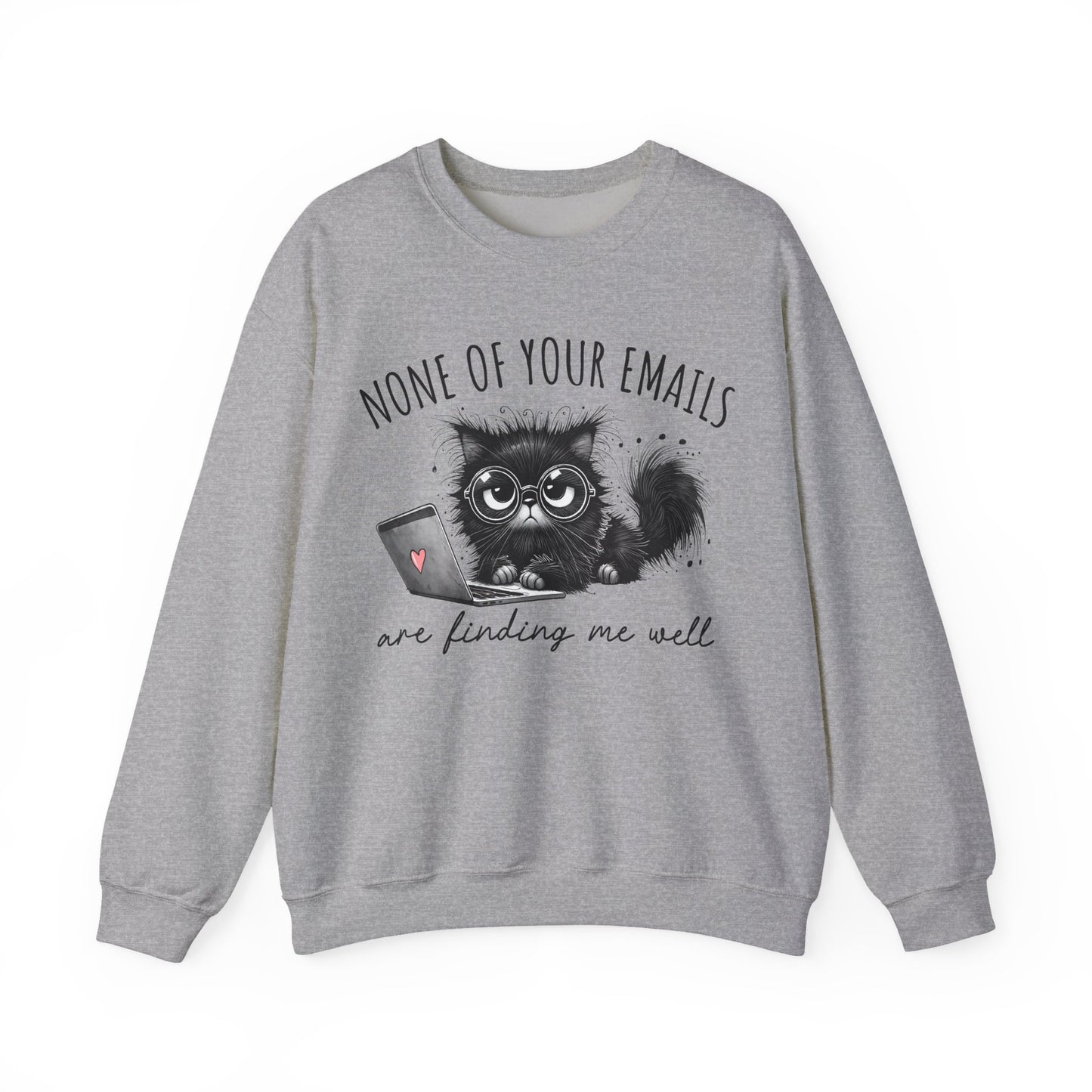 Funny Cat Unisex Sweatshirt, Corporate Humor Gift for Colleague or Boss, Crewneck Jumper, Office Cat Lover Present, Cat Lady Work Apparel