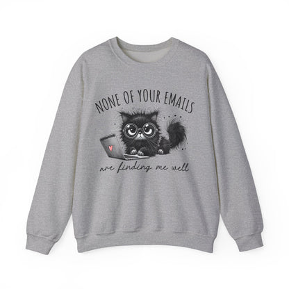 Funny Cat Unisex Sweatshirt, Corporate Humor Gift for Colleague or Boss, Crewneck Jumper, Office Cat Lover Present, Cat Lady Work Apparel
