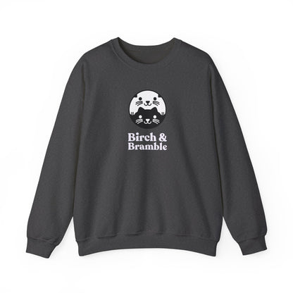 Black & White Cat Logo Sweatshirt — Birch & Bramble Cozy Crewneck