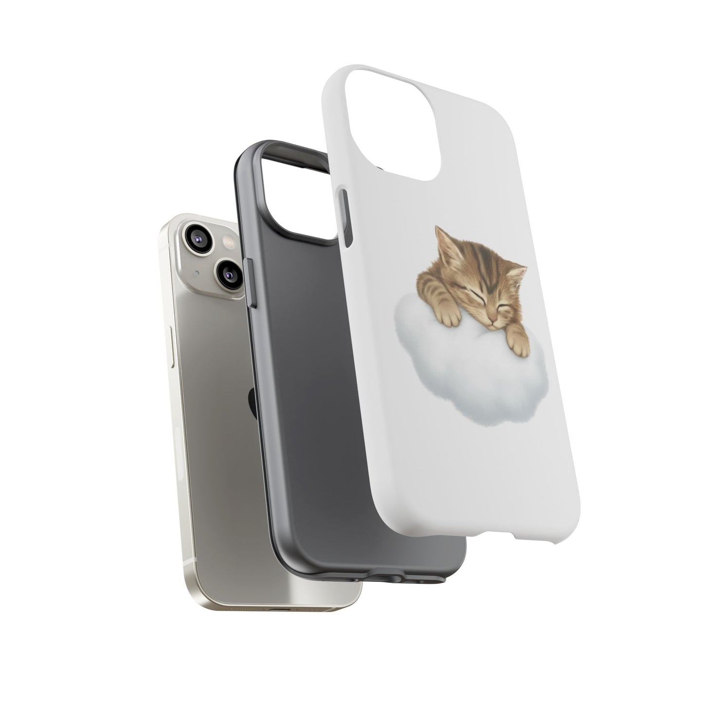 Kitten on Clouds Tough Phone Case | Shockproof Protective Phone Case