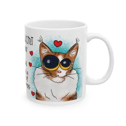 Hug Your Meow Ceramic Mug, Cat Lovers Gift, Coffee Cup, Funny Tea Cup, Pet Owner Present, Colleagues and Friends Gift, Cat Dad, Mom