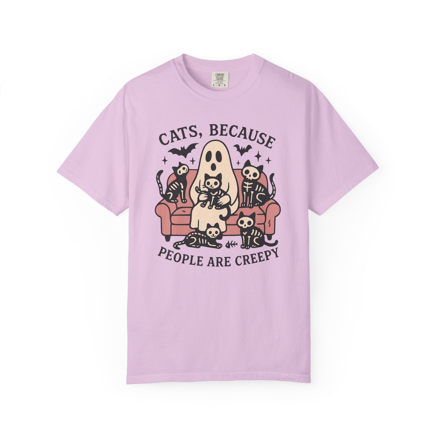 Cats Because People Are Creepy, Funny Cat, Unisex T-shirt, Halloween Shirt, Cat Lover, Haunted Ghost Tee, Spooky Shirt, Halloween Costume