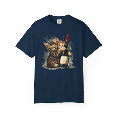 Funny Cats and Wine Unisex T-shirt, Animal Lover Gift, Fur Parents, Cat and Wine Lovers, Funny Cat Shirt, Cat Owner Tee, Wine and Cat Shirt,