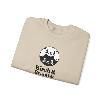 Black & White Cat Logo Sweatshirt — Birch & Bramble Cozy Crewneck