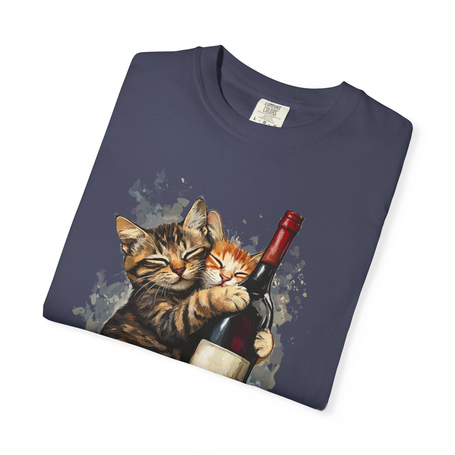 Funny Cats and Wine Unisex T-shirt, Animal Lover Gift, Fur Parents, Cat and Wine Lovers, Funny Cat Shirt, Cat Owner Tee, Wine and Cat Shirt,