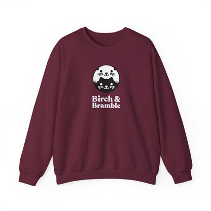 Black & White Cat Logo Sweatshirt — Birch & Bramble Cozy Crewneck