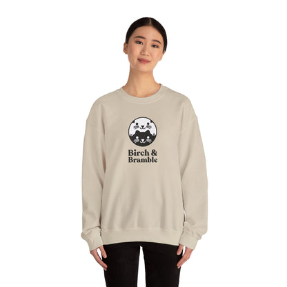 Black & White Cat Logo Sweatshirt — Birch & Bramble Cozy Crewneck
