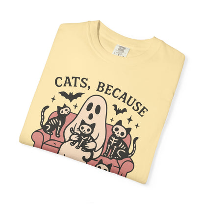 Cats Because People Are Creepy, Funny Cat, Unisex T-shirt, Halloween Shirt, Cat Lover, Haunted Ghost Tee, Spooky Shirt, Halloween Costume