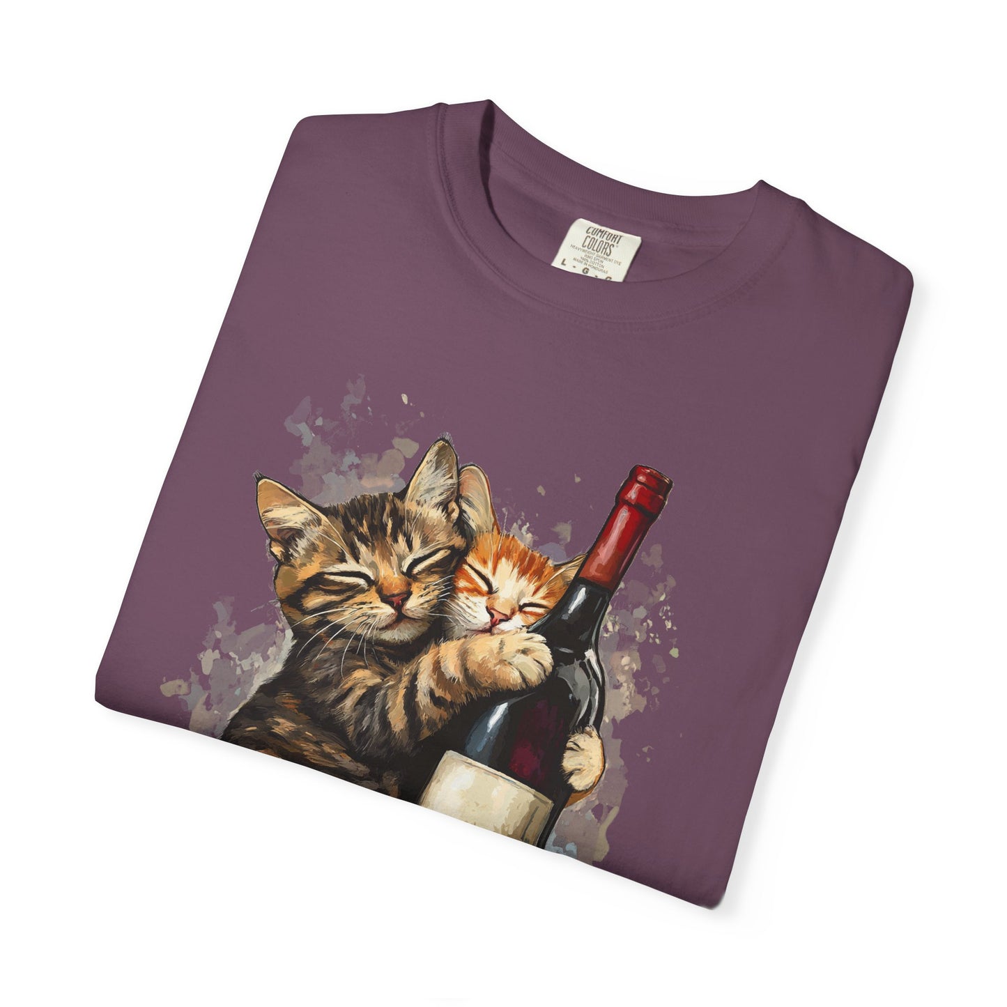 Funny Cats and Wine Unisex T-shirt, Animal Lover Gift, Fur Parents, Cat and Wine Lovers, Funny Cat Shirt, Cat Owner Tee, Wine and Cat Shirt,