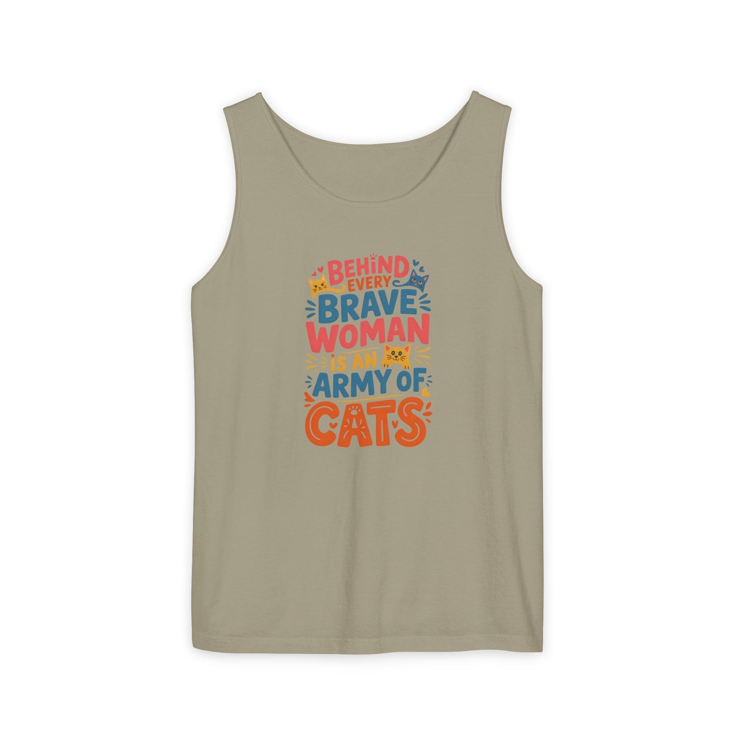 Behind Every Brave Woman Is An Army Of Cats Tank Top | Cat Lover Gift