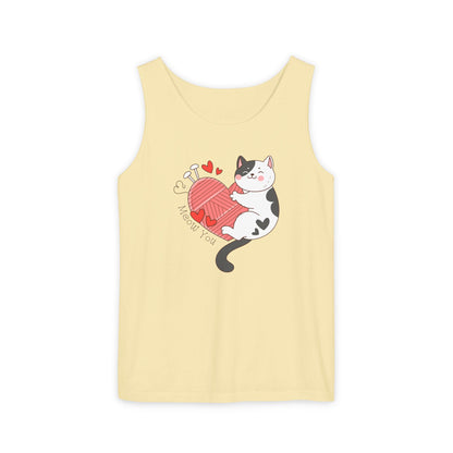 Meow You Bi-Color Cat Valentine Tank Top | Cat Couple Love