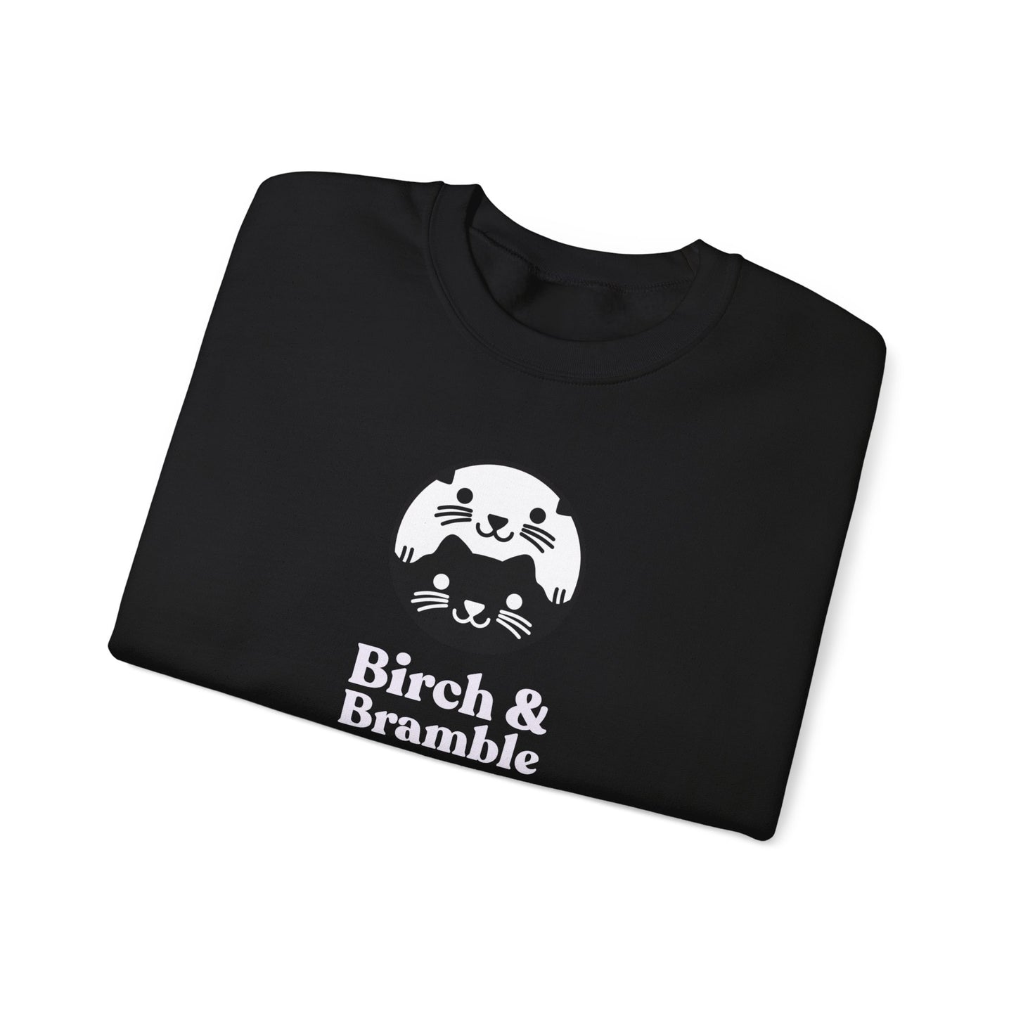 Black & White Cat Logo Sweatshirt — Birch & Bramble Cozy Crewneck