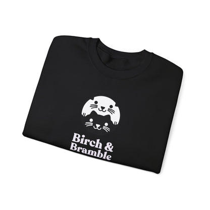 Black & White Cat Logo Sweatshirt — Birch & Bramble Cozy Crewneck