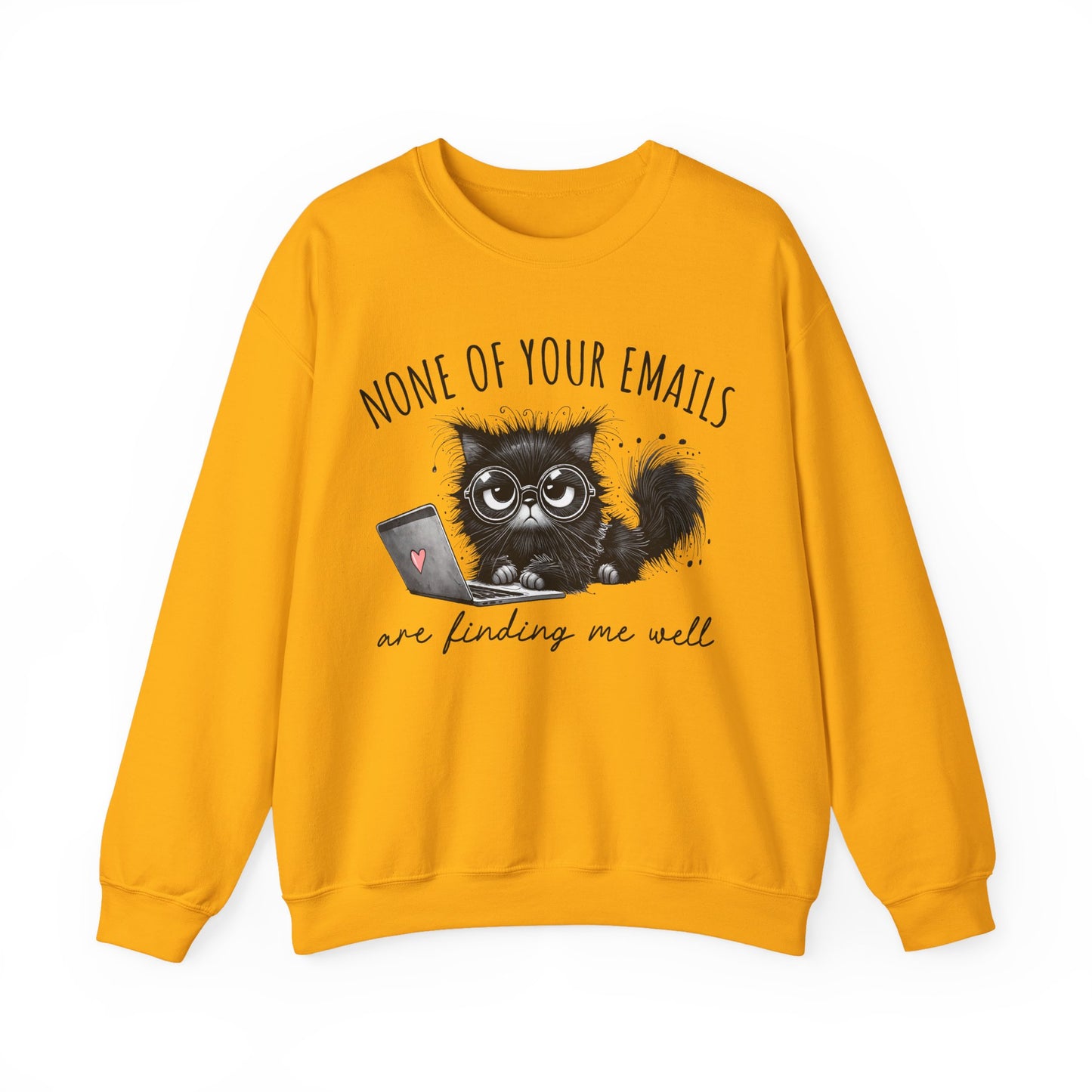 Funny Cat Unisex Sweatshirt, Corporate Humor Gift for Colleague or Boss, Crewneck Jumper, Office Cat Lover Present, Cat Lady Work Apparel