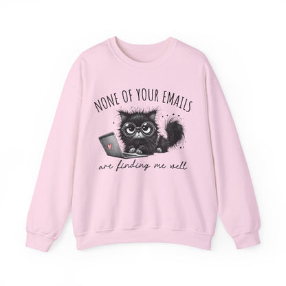Funny Cat Unisex Sweatshirt, Corporate Humor Gift for Colleague or Boss, Crewneck Jumper, Office Cat Lover Present, Cat Lady Work Apparel