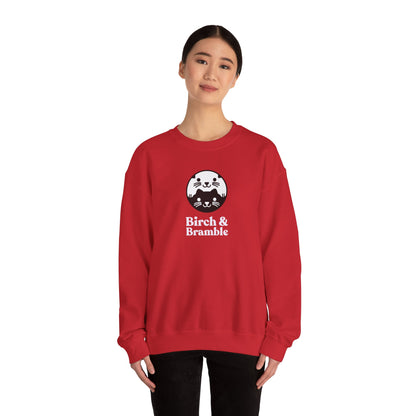 Black & White Cat Logo Sweatshirt — Birch & Bramble Cozy Crewneck
