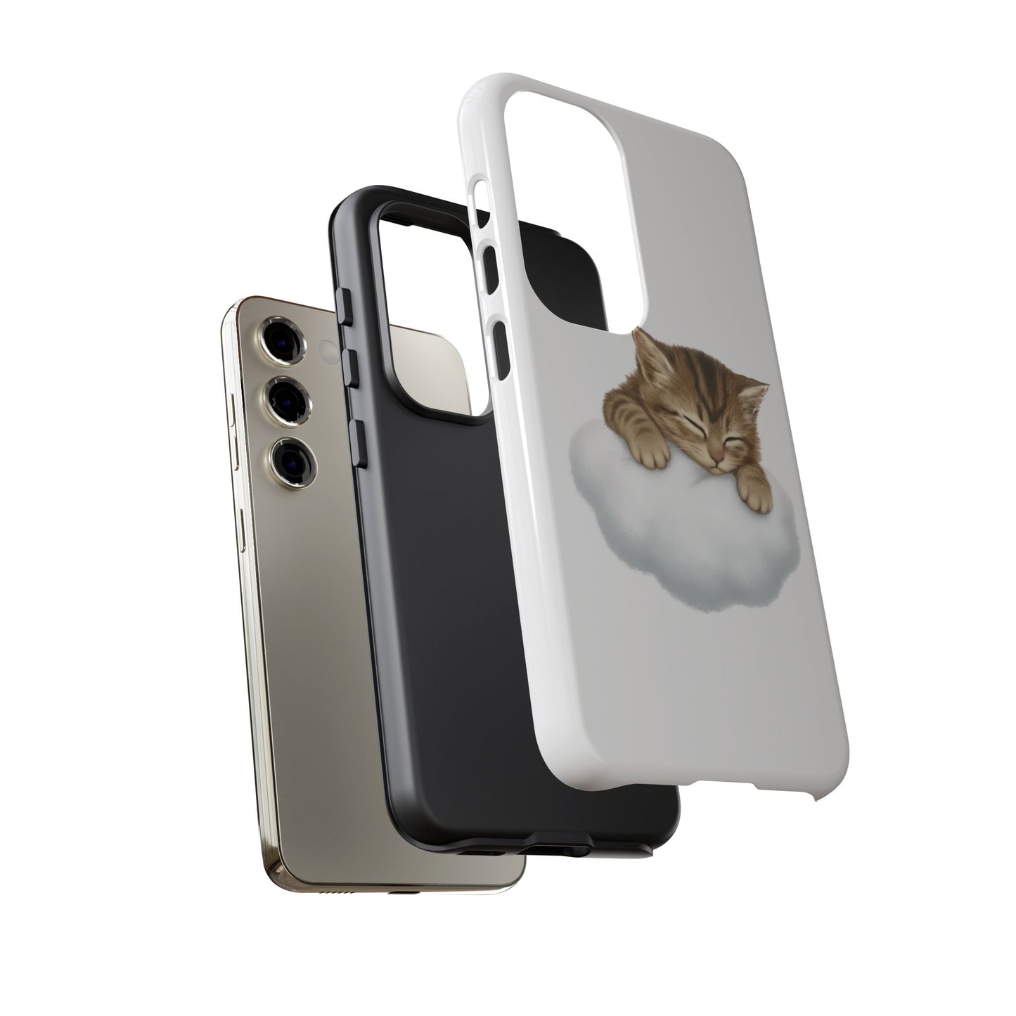 Kitten on Clouds Tough Phone Case | Shockproof Protective Phone Case