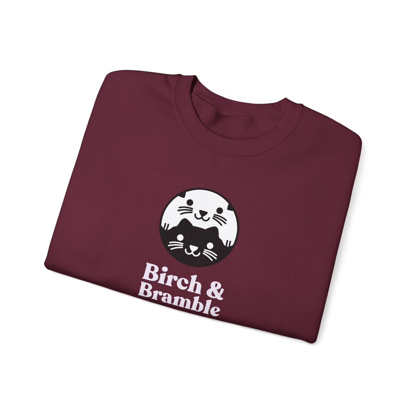 Black & White Cat Logo Sweatshirt — Birch & Bramble Cozy Crewneck