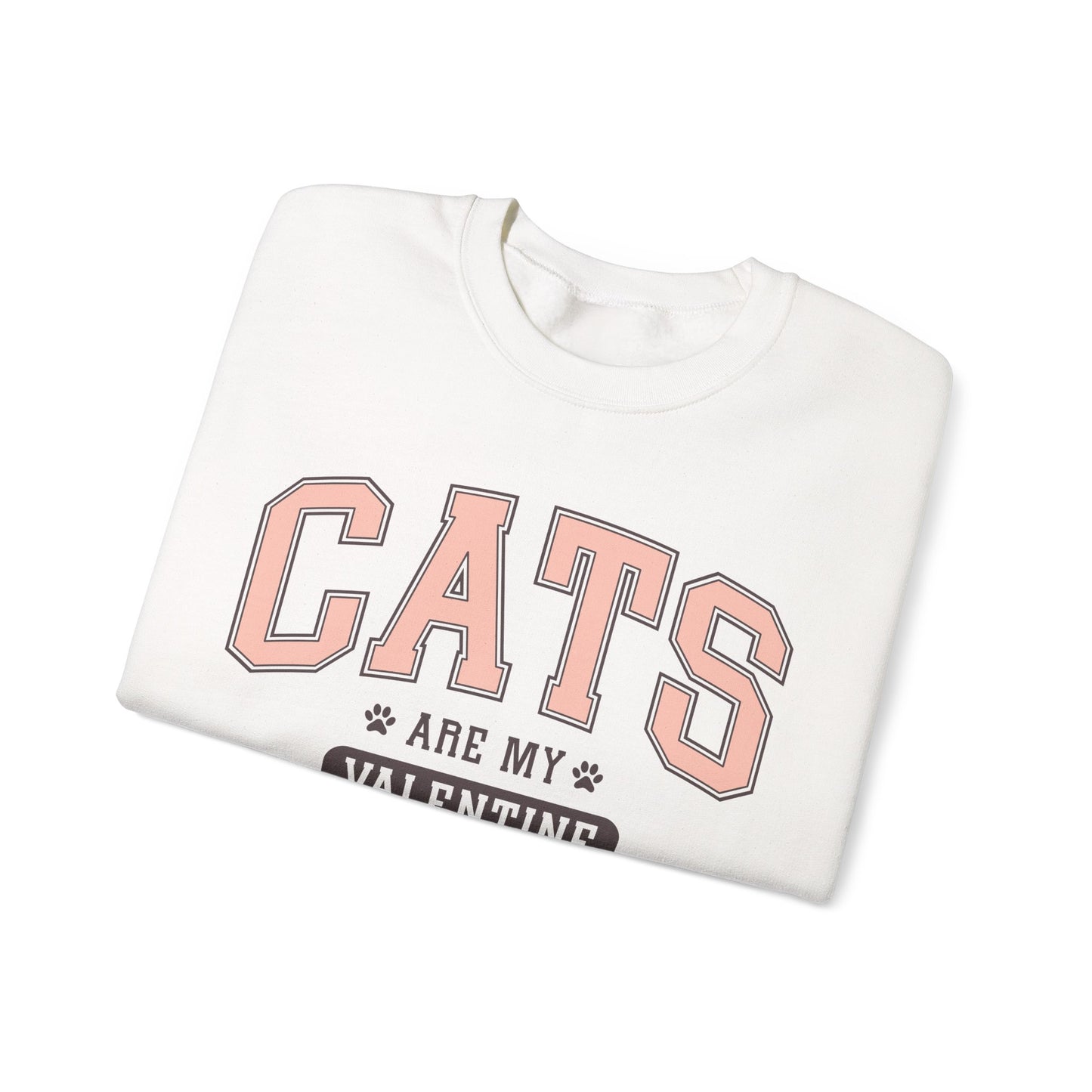 Cats Are My Valentine, Funny, Trendy Valentines, Hearts Day, Retro, Fur Parent, Introverts Gift, Oversized, Lounge Wear, Homebody Sweatshirt