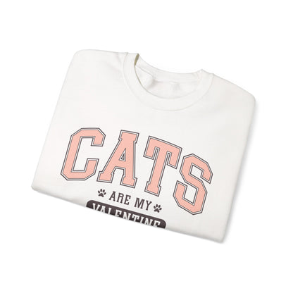 Cats Are My Valentine, Funny, Trendy Valentines, Hearts Day, Retro, Fur Parent, Introverts Gift, Oversized, Lounge Wear, Homebody Sweatshirt