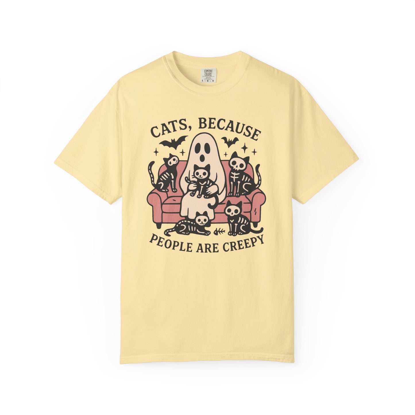 Cats Because People Are Creepy, Funny Cat, Unisex T-shirt, Halloween Shirt, Cat Lover, Haunted Ghost Tee, Spooky Shirt, Halloween Costume