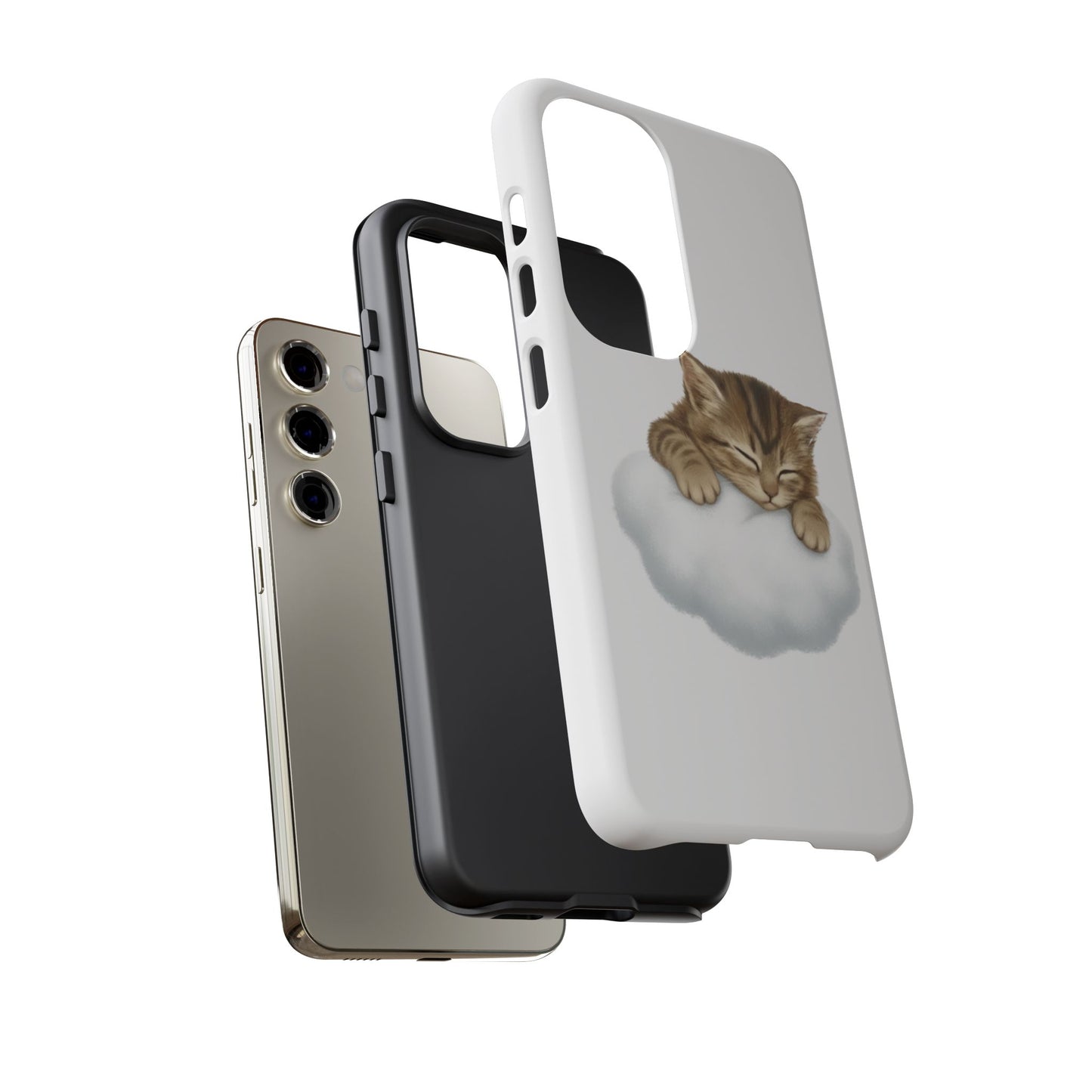 Kitten on Clouds Tough Phone Case | Shockproof Protective Phone Case