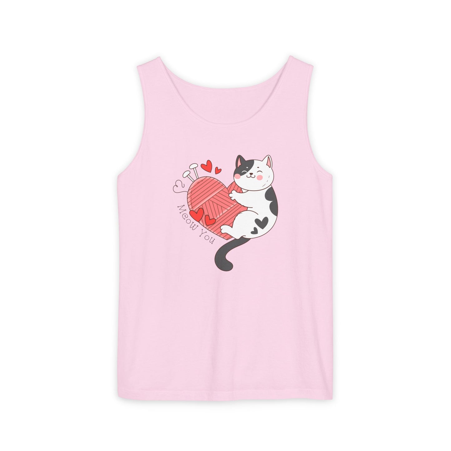 Meow You Bi-Color Cat Valentine Tank Top | Cat Couple Love
