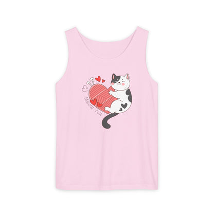 Meow You Bi-Color Cat Valentine Tank Top | Cat Couple Love